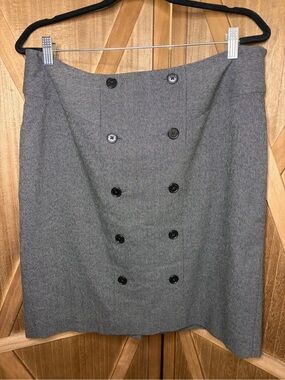 ANNE KLEIN Women's Gray Stretch Midi Pencil Skirt Fully Lined SIZE 12